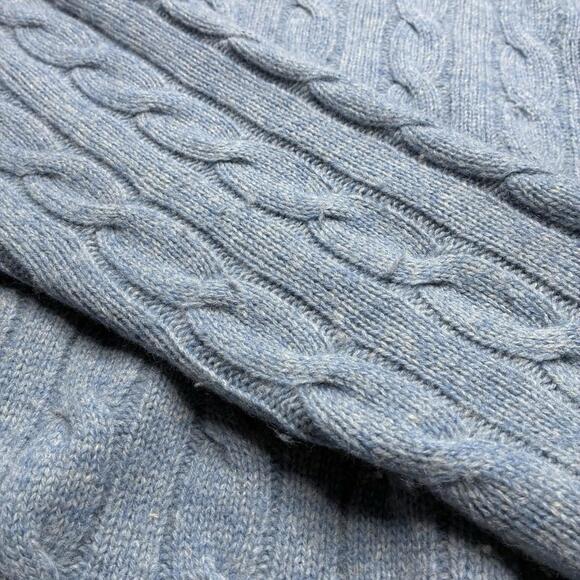 Vintage Abercrombie & Fitch Sweater Men's XL Blue Cashmere Wool Cable Knit READ* - Picture 14 of 15